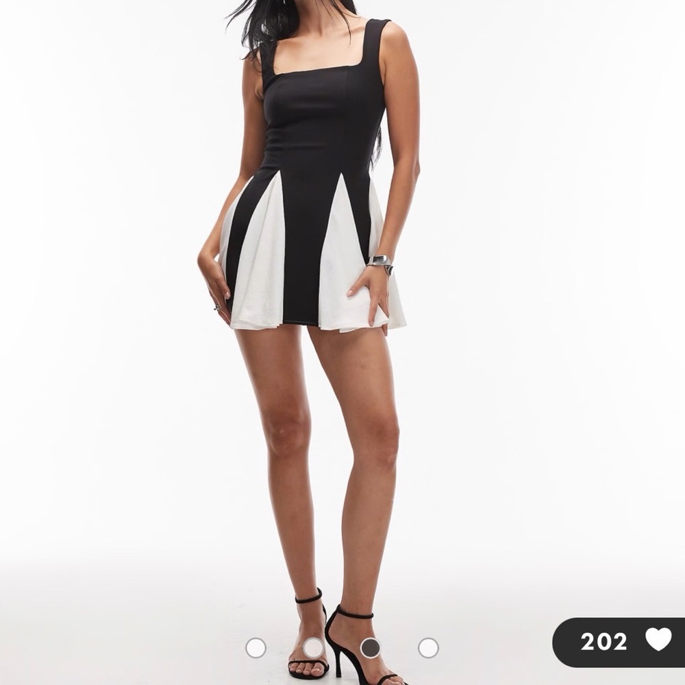 Black and White Fit-and-Flare Mini Dress HEIRESS NWT SIZE XL